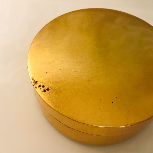 6 gold painted round coasters and box. Hand crafted in Japan. - Picture 3 of 12